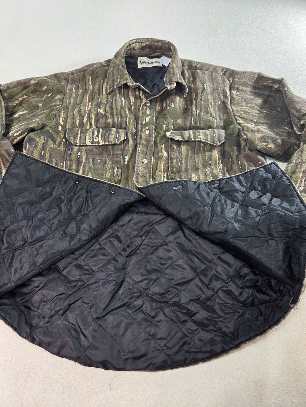 Vintage Gander Mountain Camo Quilt Lined Shirt Jacket USA Made Large - Picture 7 of 8